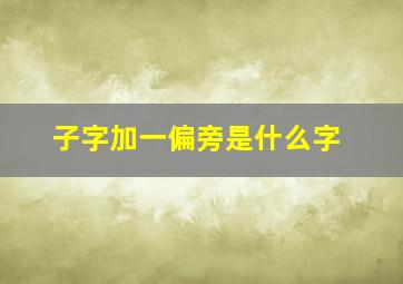 子字加一偏旁是什么字