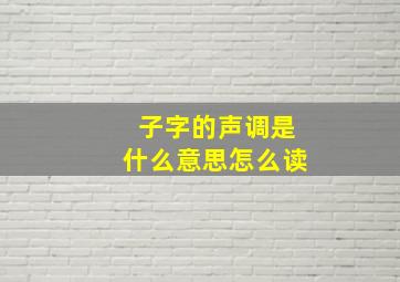 子字的声调是什么意思怎么读