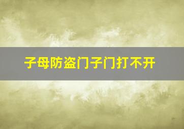 子母防盗门子门打不开