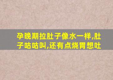 孕晚期拉肚子像水一样,肚子咕咕叫,还有点烧胃想吐