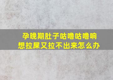 孕晚期肚子咕噜咕噜响想拉屎又拉不出来怎么办