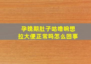 孕晚期肚子咕噜响想拉大便正常吗怎么回事