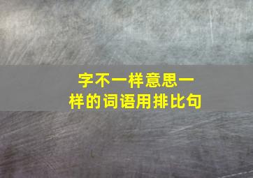 字不一样意思一样的词语用排比句