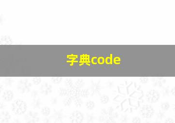 字典code