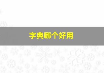 字典哪个好用