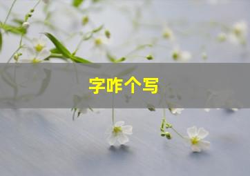 字咋个写