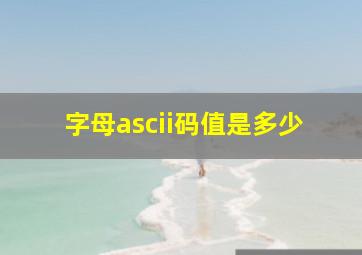 字母ascii码值是多少