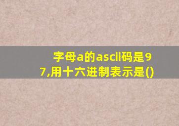 字母a的ascii码是97,用十六进制表示是()