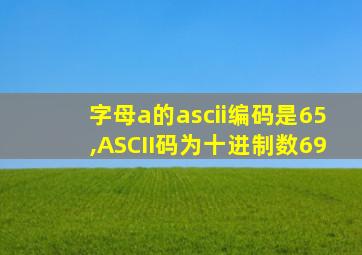 字母a的ascii编码是65,ASCII码为十进制数69