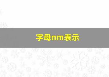 字母nm表示