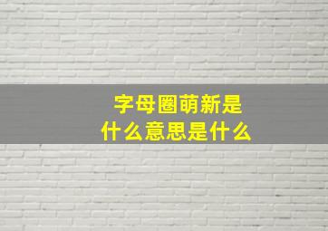 字母圈萌新是什么意思是什么