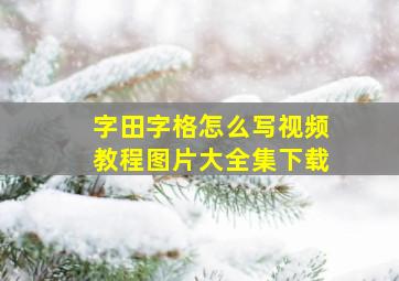 字田字格怎么写视频教程图片大全集下载