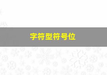 字符型符号位