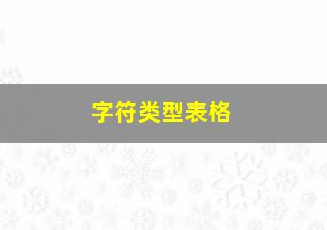 字符类型表格