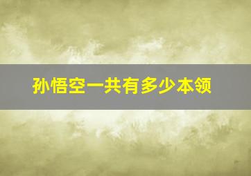 孙悟空一共有多少本领