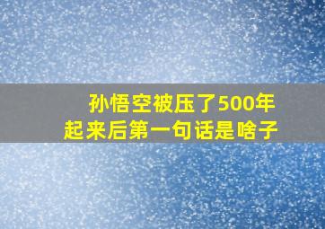 孙悟空被压了500年起来后第一句话是啥子