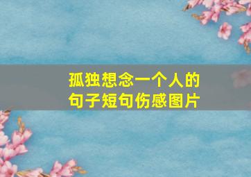 孤独想念一个人的句子短句伤感图片