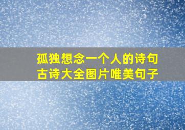 孤独想念一个人的诗句古诗大全图片唯美句子