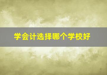 学会计选择哪个学校好