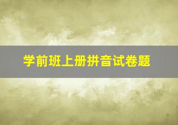 学前班上册拼音试卷题