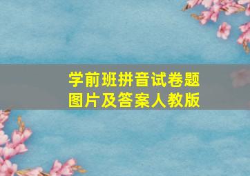 学前班拼音试卷题图片及答案人教版