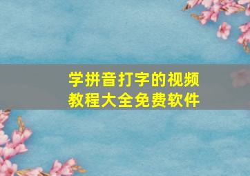 学拼音打字的视频教程大全免费软件