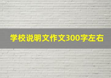 学校说明文作文300字左右