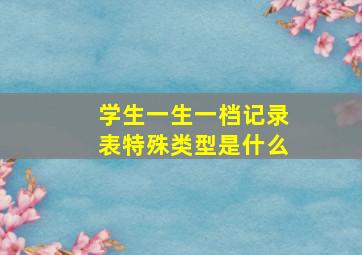 学生一生一档记录表特殊类型是什么