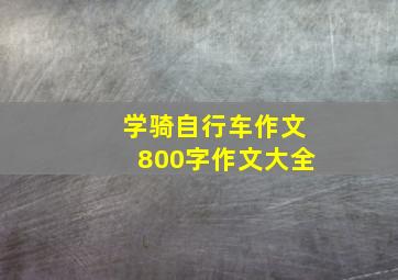 学骑自行车作文800字作文大全