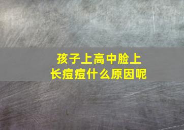 孩子上高中脸上长痘痘什么原因呢