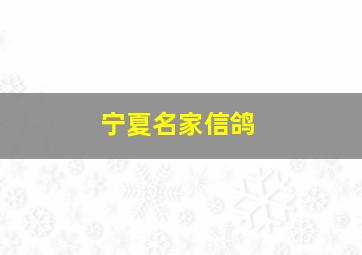 宁夏名家信鸽