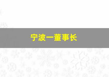 宁波一董事长