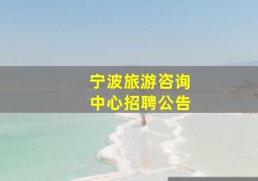 宁波旅游咨询中心招聘公告