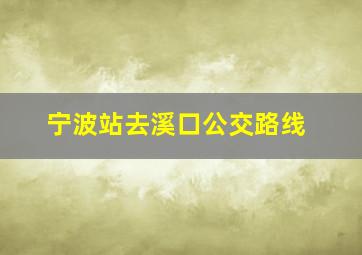 宁波站去溪口公交路线