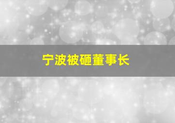 宁波被砸董事长