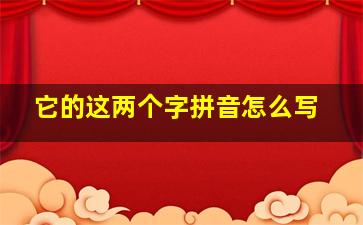 它的这两个字拼音怎么写