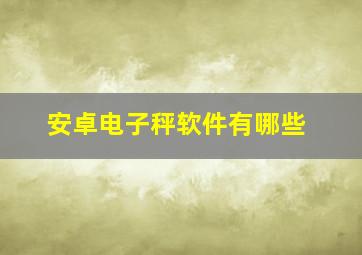 安卓电子秤软件有哪些