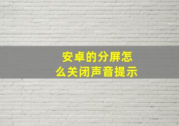 安卓的分屏怎么关闭声音提示