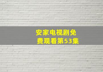 安家电视剧免费观看第53集