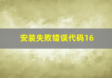 安装失败错误代码16