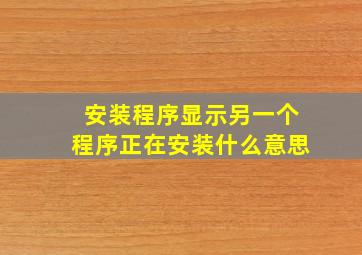 安装程序显示另一个程序正在安装什么意思