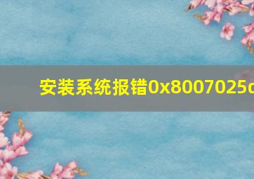 安装系统报错0x8007025d