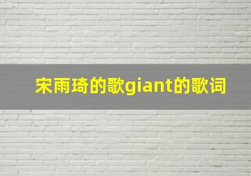 宋雨琦的歌giant的歌词