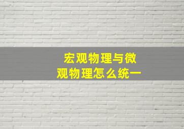 宏观物理与微观物理怎么统一