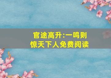 官途高升:一鸣则惊天下人免费阅读