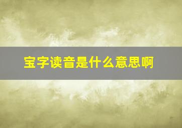 宝字读音是什么意思啊