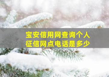 宝安信用网查询个人征信网点电话是多少