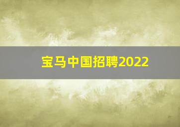 宝马中国招聘2022