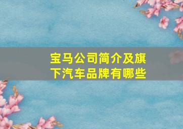 宝马公司简介及旗下汽车品牌有哪些