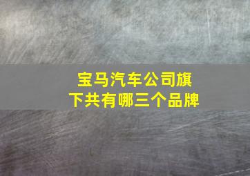 宝马汽车公司旗下共有哪三个品牌